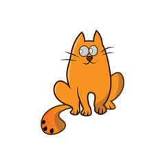 Cartoon cat siting isolated PNG