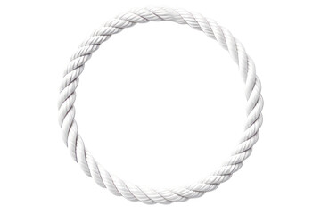 White rope in a circle isolated on transparent background , generative ai

