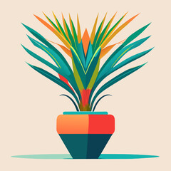 Flower in a pot. Vector illustration in a flat style.