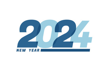 2024. New Year 2024 text design for Brochure design, card, and banner
