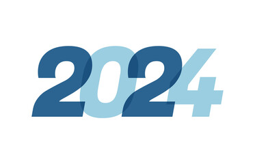 Happy New Year 2024 Text Design. 2024 Number logo design for Brochure design template, illustration
