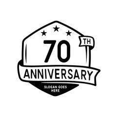70 years anniversary celebration hexagon design template. 70th anniversary logo. Vector and illustration.
