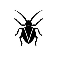 Silhouette logo of a beetle. black icon of a bug. vector icon for computer bugs. simple logo of computer viruses.