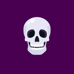 Halloween Skull  Isolated Sign Flat Style Vector Illustration Symbol on White Background