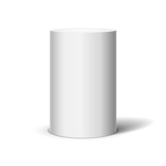 Cylinder on light background. Vector template for your design.