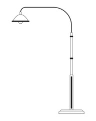 Streetlight lamp post flat monochrome isolated vector object. Street light pillar. Streetlamp. Editable black and white line art drawing. Simple outline spot illustration for web graphic design
