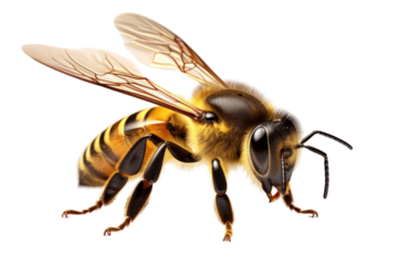 Bee isolated on transparent background , generative ai