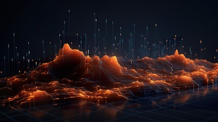 Data visualization background in 3D. Abstract background