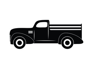 Vintage classic pick-up car, vector illustration