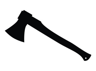 Short axe black silhouette isolated on white, vector illustration