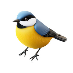 Obraz premium Cartoon Bird isolated on transparent background. Charming and vibrant avian character. Macro icon of a bird.