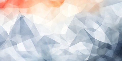 Fototapeta premium Geometrical shape grey and orange watercolor abstract background, ai generated
