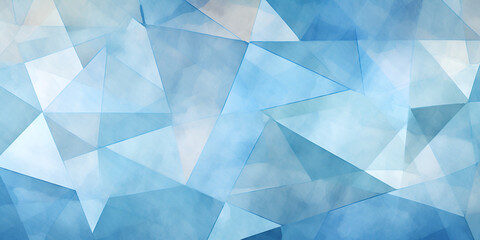 Naklejka premium Geometrical shape blue watercolor abstract background, ai generated