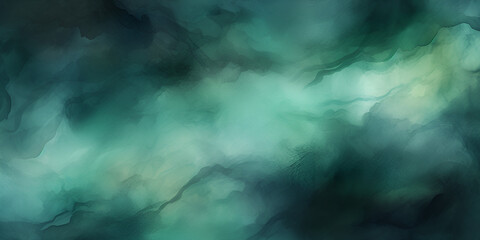Fototapeta na wymiar Dark green water color abstract background, ai generated