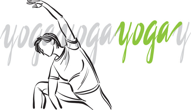 pretty woman 2 yoga workout fitness pose relaxing lettering vector illustrationca