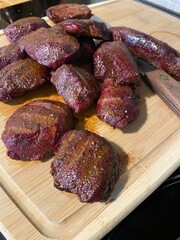Meat on cutting board