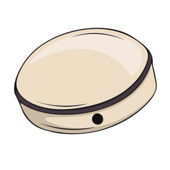 Bendir drum of North Africa, Maghrib. Vector illustration