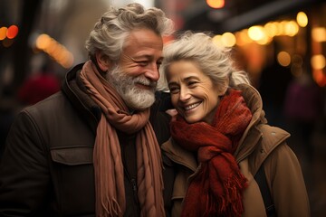 Fototapeta premium Happy elderly couple, generative AI