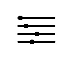 Sound volume level icon. Sound controller symbol. Adjustment settings slider