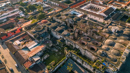 aerial view of ruins of Antigua