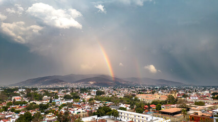 Naklejka na ściany i meble rainbow over the city