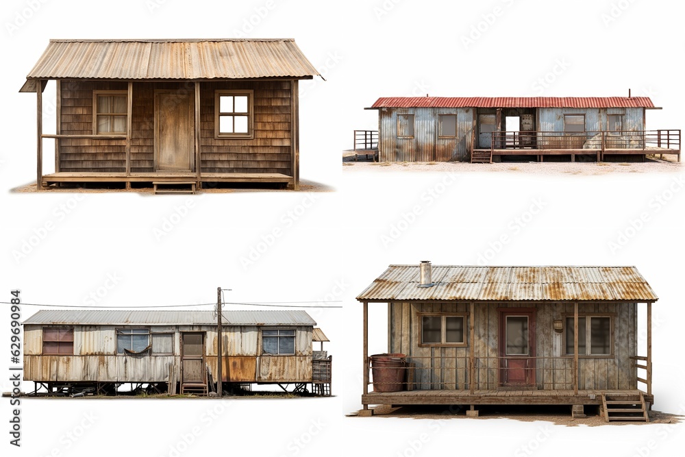 Poster barrack set isolated on white background