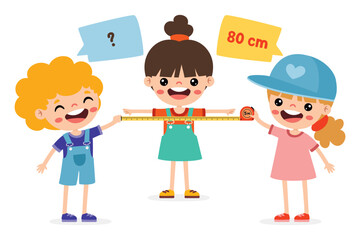 Cartoon Student Using Tape Measure