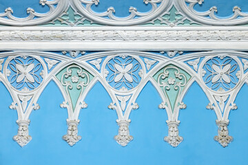 Wall and ceiling design details in Gothic style