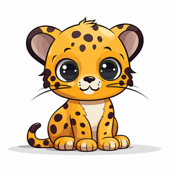 Jaguar. Jaguar hand-drawn comic illustration. Cute vector doodle style cartoon illustration. © Aquir