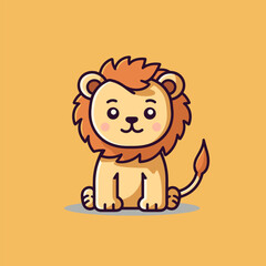 Lion. Lion hand-drawn comic illustration. Cute vector doodle style cartoon illustration.