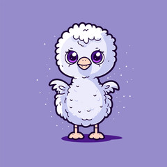 Ostrich. Ostrich hand-drawn comic illustration. Cute vector doodle style cartoon illustration.