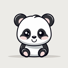 Panda. Panda hand-drawn comic illustration. Cute vector doodle style cartoon illustration.