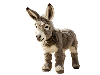 Fototapeta na wymiar donkey, full figure - plush toy, transparent background, generative ai.
