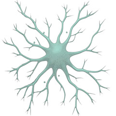 3d rendered illustration of a neuron, blue neuron, vector