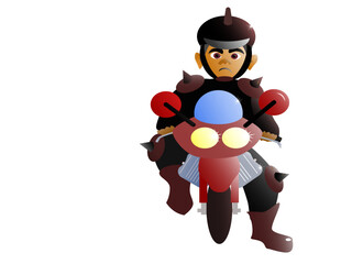  A MAN RIDING A MOTORCYCLE RIDES IN THE DAY