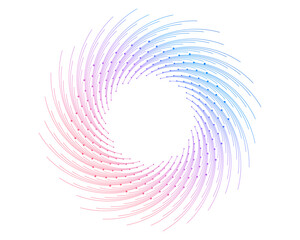 Design elements. Wave of many purple lines circle ring. Abstract vertical wavy stripes on white background isolated. Vector illustration EPS 10. Colorful waves with lines created using Blend Too
