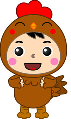 boy and girl chicken cute cartoon png