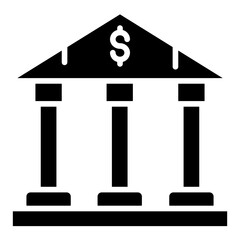 Bank building Icon style