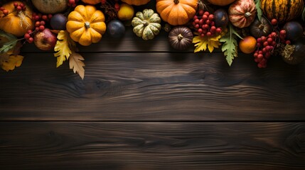 Obraz na płótnie Canvas Harvest Blessings: Thanksgiving Top-Down Template