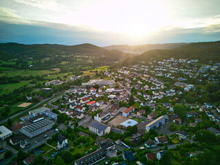 small german town taken with the drone