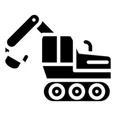 Excavator vector icon style