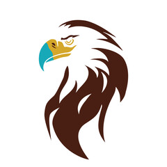 Eagle colored icon on white background. Vector illustration.