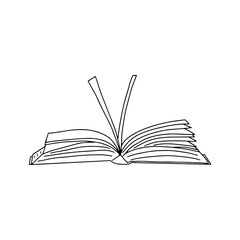 Book. Doodle vector elements. Perfect icon for library, education, books shop.