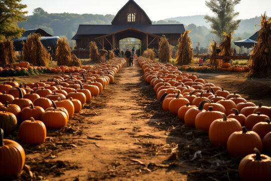 pumpkin patch farm and barn fall autumn festival 