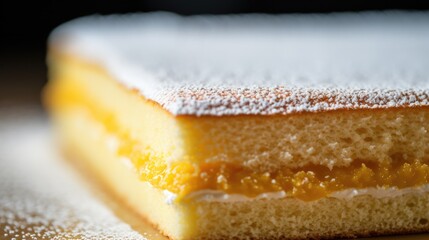Close up of a Genoise cake in a bakery - food photography