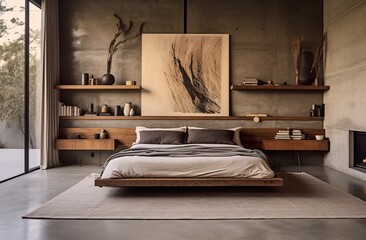 Tranquil Minimalist Adult Bedroom in Earth Tones