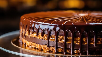 Close up of a Sachertorte cake in a bakery - food photography