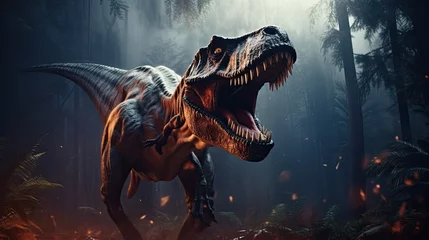 Zelfklevend Fotobehang tyrannosaurus rex dinosaur 3d © Pale