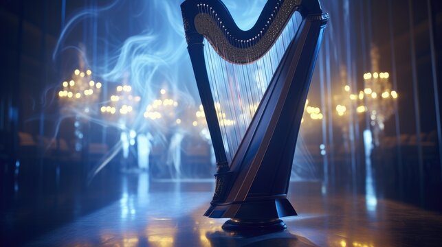 harp on black