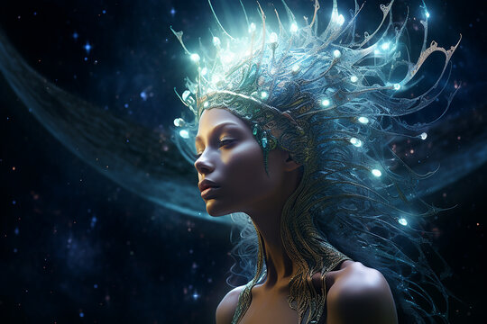 Starseed people as human aliens from other galaxies, fictitious person